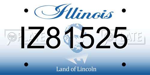 IZ81525 Illinois License Plate