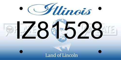 IZ81528 Illinois License Plate