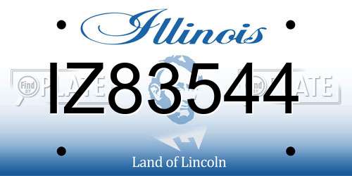 IZ83544 Illinois License Plate