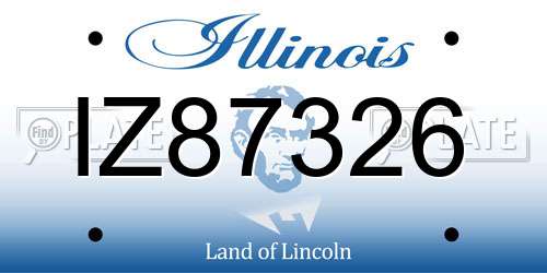 IZ87326 Illinois License Plate