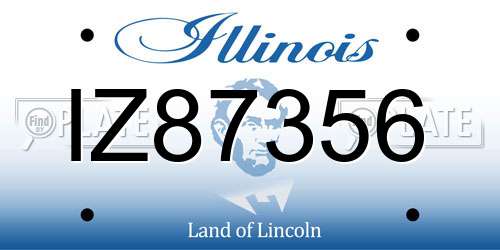 IZ87356 Illinois License Plate
