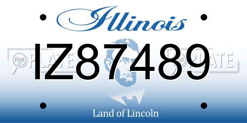 IZ87489 Illinois License Plate