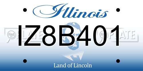 IZ8B401 Illinois License Plate
