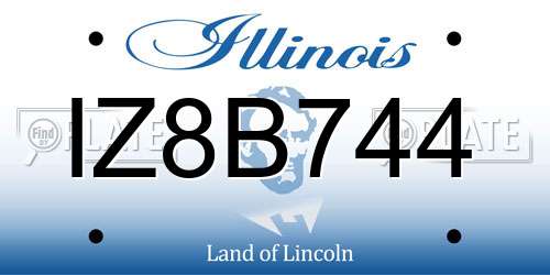 IZ8B744 Illinois License Plate
