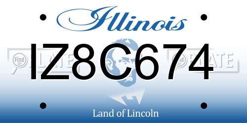 IZ8C674 Illinois License Plate