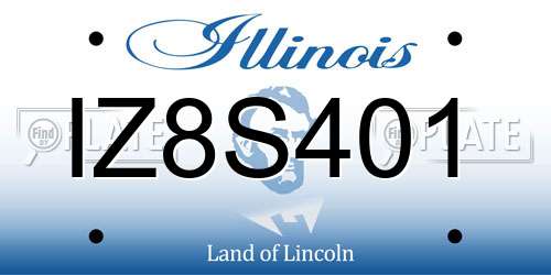 IZ8S401 Illinois License Plate