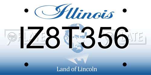 IZ8T356 Illinois License Plate