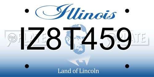 IZ8T459 Illinois License Plate