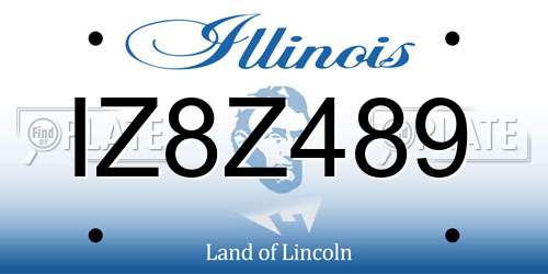 IZ8Z489 Illinois License Plate