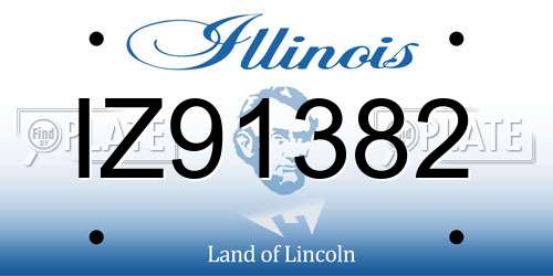 IZ91382 Illinois License Plate
