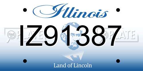 IZ91387 Illinois License Plate