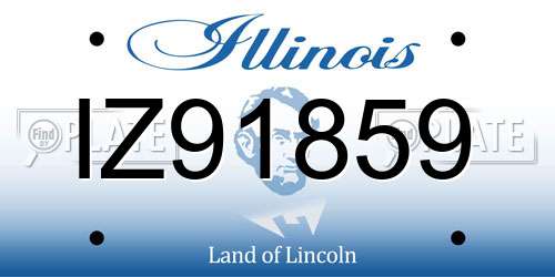 IZ91859 Illinois License Plate