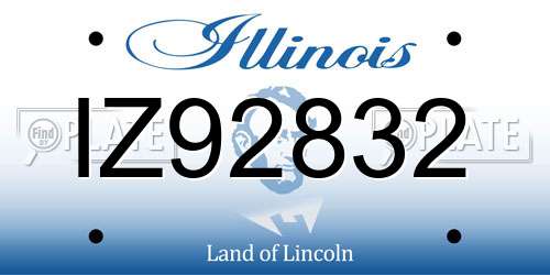 IZ92832 Illinois License Plate