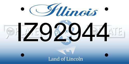 IZ92944 Illinois License Plate