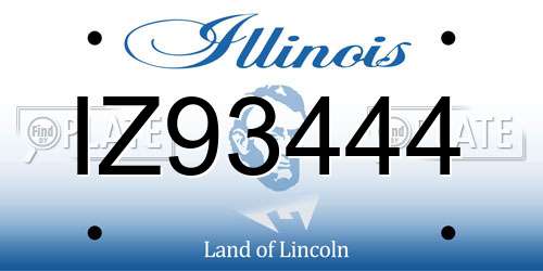 IZ93444 Illinois License Plate
