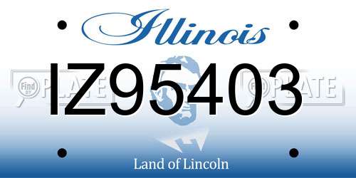 IZ95403 Illinois License Plate