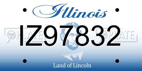 IZ97832 Illinois License Plate