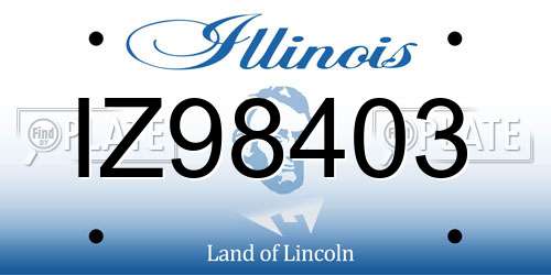 IZ98403 Illinois License Plate
