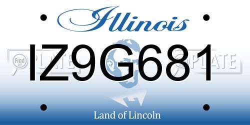 IZ9G681 Illinois License Plate