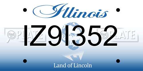 IZ9I352 Illinois License Plate