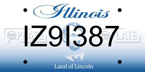 IZ9I387 Illinois License Plate
