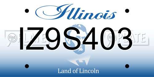IZ9S403 Illinois License Plate