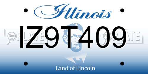 IZ9T409 Illinois License Plate