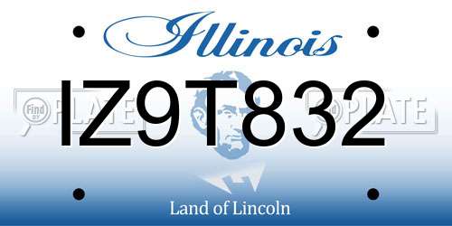 IZ9T832 Illinois License Plate