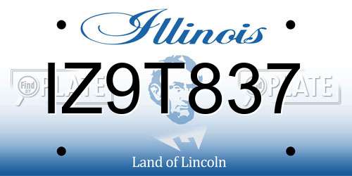 IZ9T837 Illinois License Plate
