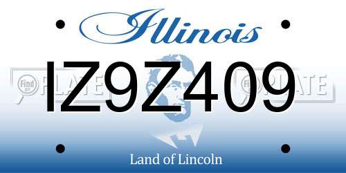 IZ9Z409 Illinois License Plate