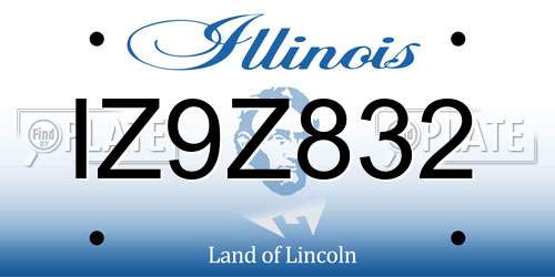 IZ9Z832 Illinois License Plate