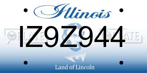 IZ9Z944 Illinois License Plate
