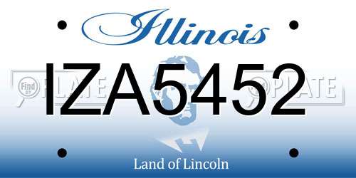 IZA5452 Illinois License Plate