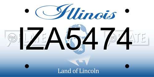 IZA5474 Illinois License Plate