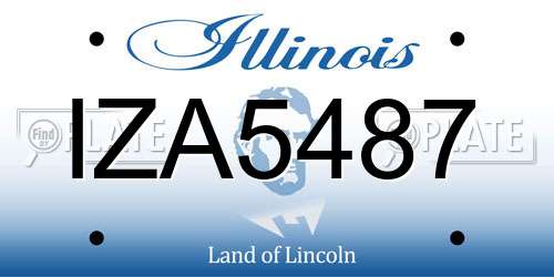 IZA5487 Illinois License Plate
