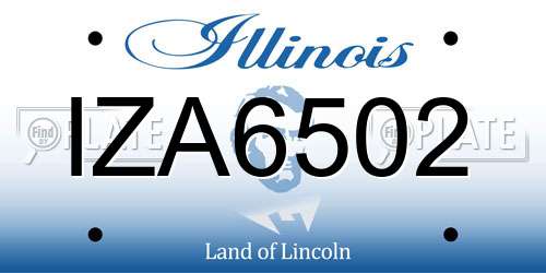 IZA6502 Illinois License Plate