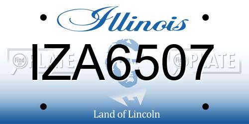 IZA6507 Illinois License Plate