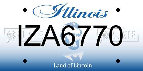 IZA6770 Illinois License Plate
