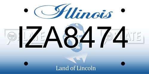 IZA8474 Illinois License Plate
