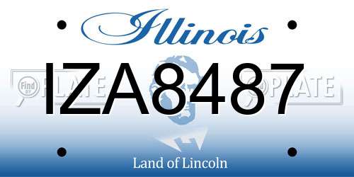 IZA8487 Illinois License Plate