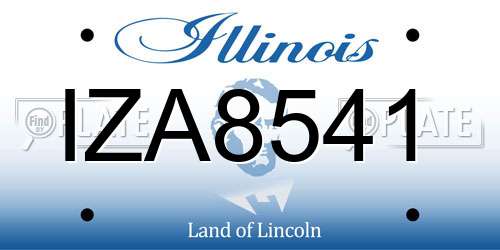IZA8541 Illinois License Plate