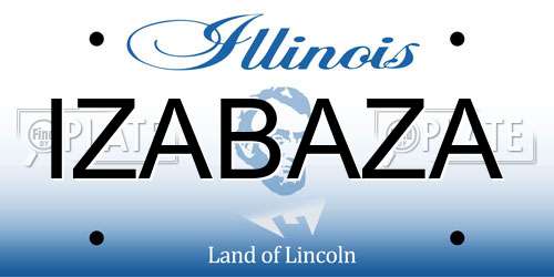 IZABAZA Illinois License Plate