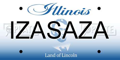 IZASAZA Illinois License Plate