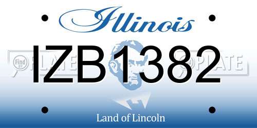 IZB1382 Illinois License Plate