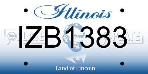 IZB1383 Illinois License Plate