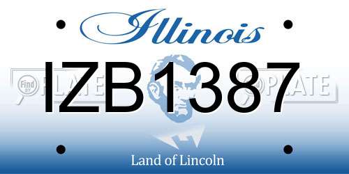 IZB1387 Illinois License Plate
