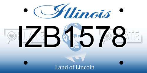 IZB1578 Illinois License Plate