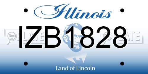 IZB1828 Illinois License Plate