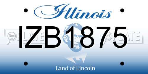 IZB1875 Illinois License Plate