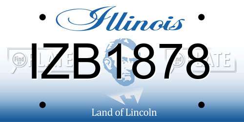 IZB1878 Illinois License Plate